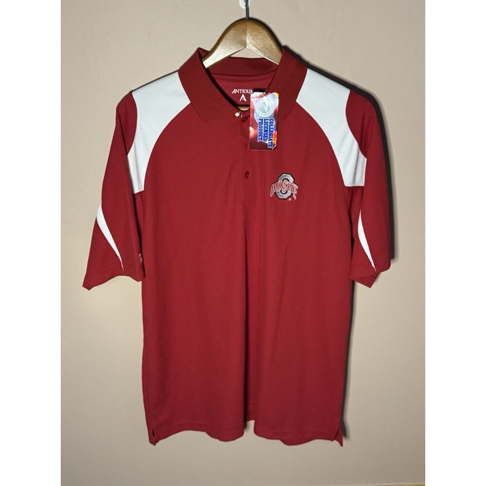Men's Antigua Ohio State Buckeyes Red Polo Shirt Size Large NWT